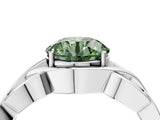 White gold Fancy Green Round Cut Solitaire Intertwined Band Prong Setting Ring_4