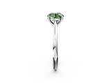 White gold Fancy Green Round  Cut Solitaire Ring with Cathedral Band and Four-Prong Setting_26