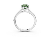 White gold Fancy Green Round  Cut Solitaire Ring with Cathedral Band and Four-Prong Setting_27