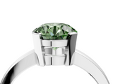 White gold Fancy Green Round  Cut Solitaire Ring with Four-Prong Setting and Classic Band_61
