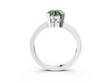 White gold Fancy Green Round  Cut Solitaire Ring with Four-Prong Setting and Classic Band_63