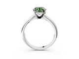 White gold Fancy Green Round  Cut Solitaire Ring with Four-Prong Setting on a Classic Band_65