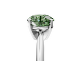 White gold Fancy Green Round  Cut Solitaire Ring with Four-Prong Setting on a Classic Band_67