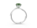 White gold Fancy Green Round  Cut Solitaire Ring with Thin Band and Four-Prong Setting_19
