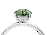 White gold Fancy Green Round  Cut Solitaire Ring with Thin Band and Four-Prong Setting_20