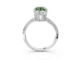 White gold Fancy Green Round Cut Solitaire Split Shank Pave Diamond Engagement Ring with Four-Prong Setting_39