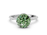White gold Fancy Green Round Cut Solitaire Split Shank Pave Diamond Engagement Ring with Four-Prong Setting_60
