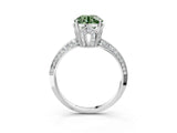White gold Fancy Green Round Cut Solitaire Split Shank Pave Diamond Engagement Ring with Four-Prong Setting_63