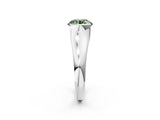 White gold Fancy Green Round Cut Solitaire Tension Set Diamond Ring with Split Shank Band_14