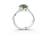 White gold Fancy Green Round Cut Solitaire Tension Set Diamond Ring with Split Shank Band_15