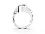 White gold Fancy Green Round Cut Solitaire Tension-Set Diamond Split Shank Ring_3