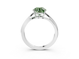 White gold Fancy Green Round  Cut Solitaire Twist Band Ring with Four-Prong Setting_26