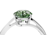 White gold Fancy Green Round  Cut Solitaire Twist Band Ring with Four-Prong Setting_27