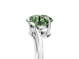 White gold Fancy Green Round  Cut Solitaire Twist Band Ring with Four-Prong Setting_28