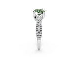 White gold Fancy Green Round Cut Solitaire Twist Pave Diamond Engagement Ring with Prong Setting_14