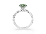 White gold Fancy Green Round Cut Solitaire Twisted Pave Band with Four-Prong Setting_18
