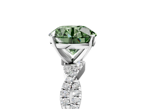 White gold Fancy Green Round Cut Solitaire Twisted Pave Band with Four-Prong Setting_20