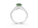 White gold Fancy Green Round  Cut Split Shank Pave Diamond Engagement Ring with Four-Prong Setting_27