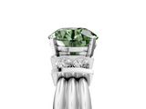 White gold Fancy Green Round  Cut Three-Stone Channel Set Ring with Bar Prongs_50