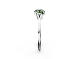 White gold Fancy Green Round  Cut Three-Stone Solitaire Ring with Round Accent Diamonds and Four-Prong Setting_22