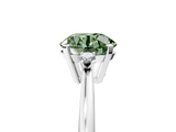 White gold Fancy Green Round  Cut Three-Stone Solitaire Ring with Round Accent Diamonds and Four-Prong Setting_25