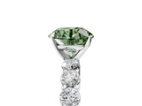 White gold Fancy Green Round  Diamond Pavé Band Solitaire with Four-Prong Setting_8