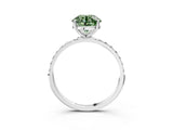 White gold Fancy Green Round  Diamond Pavé Band with Six-Prong Setting_30