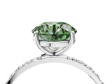 White gold Fancy Green Round  Diamond Pavé Band with Six-Prong Setting_31