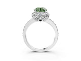 White gold Fancy Green Round  Diamond Solitaire Ring with Shared Prong Pavé Band_16