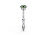 White gold Fancy Green Round  Diamond Solitaire with Pave Band and Six-Prong Setting_22