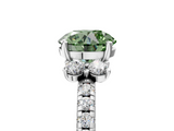 White gold Fancy Green Round  Diamond Three-Stone Pave Band with Four-Prong Setting_24