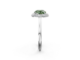 White gold Fancy Green Round  Halo Diamond Engagement Ring with Solitaire Band and Four-Prong Setting_22
