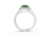 White gold Fancy Green Round  Halo Diamond Engagement Ring with Solitaire Band and Four-Prong Setting_23