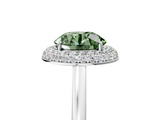 White gold Fancy Green Round  Halo Diamond Engagement Ring with Solitaire Band and Four-Prong Setting_25