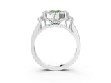 White gold Fancy Green Round  Halo Diamond Engagement Ring with Split Shank and Four-Prong Setting_56