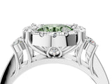 White gold Fancy Green Round  Halo Diamond Engagement Ring with Split Shank and Four-Prong Setting_57