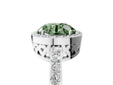 White gold Fancy Green Round  Halo Diamond Pavé Band Ring with Prong Setting_25