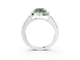 White gold Fancy Green Round  Halo Diamond Pavé Solitaire Ring_66