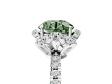 White gold Fancy Green Round  Halo Diamond Pave Band Ring with Four-Prong Setting_20