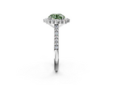 White gold Fancy Green Round  Halo Diamond Ring with Pavé Band and Prong Setting_39