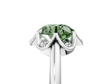 White gold Fancy Green Round  Halo Diamond Ring with Round Cluster Setting, Solitaire Band, and Four-Prong Setting_54
