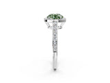 White gold Fancy Green Round  Halo Pavé Diamond Engagement Ring with Bezel Setting_51