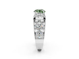 White gold Fancy Green Round  Halo Pave Diamond Engagement Ring with Milgrain Detailing_66
