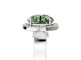 White gold Fancy Green Round  Halo Pave Split Shank Prong Setting Ring_31
