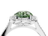 White gold Fancy Green Round  Halo Round Diamond Pave Band with Four-Prong Setting_54