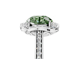 White gold Fancy Green Round  Halo Round Diamond Pave Band with Four-Prong Setting_55