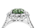 White gold Fancy Green Round  Halo Split Shank Diamond Engagement Ring with Pave Band and Four-Prong Setting_58