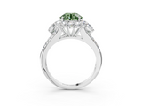 White gold Fancy Green Round  Halo Split Shank Diamond Engagement Ring with Prong Setting_23