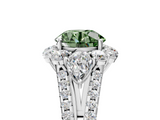 White gold Fancy Green Round  Halo Split Shank Diamond Engagement Ring with Prong Setting_25