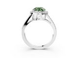 White gold Fancy Green Round  Halo Split Shank Diamond Ring with Four-Prong Setting_35